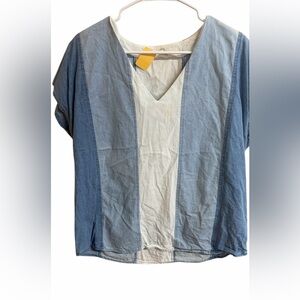 Entro Blue and White Striped Blouse